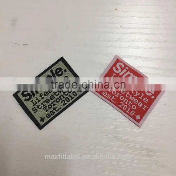 2017 Hjgh Quality Satin Damask Woven Labels for Clothing photo-2