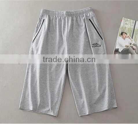 Middle-aged Summer Thin Plus Size Loose Fertilizer 3/4 Long Straight Leisure Trousers Dad 100% Cotton Pants photo-2