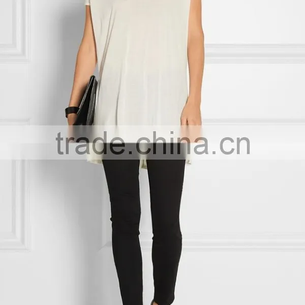 White Blank v Neck Short Sleeve Oversized T-shirt photo-2