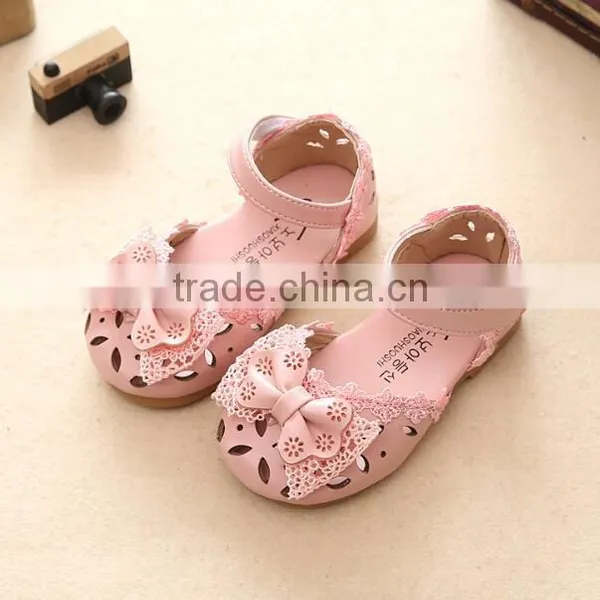 Zm35338a New Design Footwear Kids Girl Bowknot pu Leather Sandal photo-3
