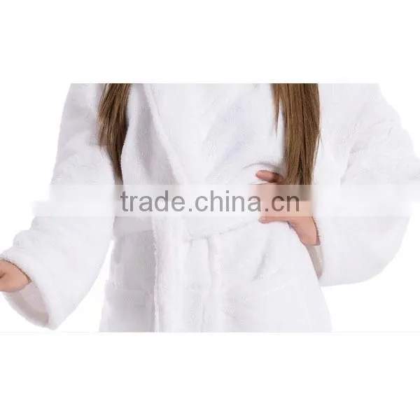 Unisex White Polar Fleece Robes photo-3