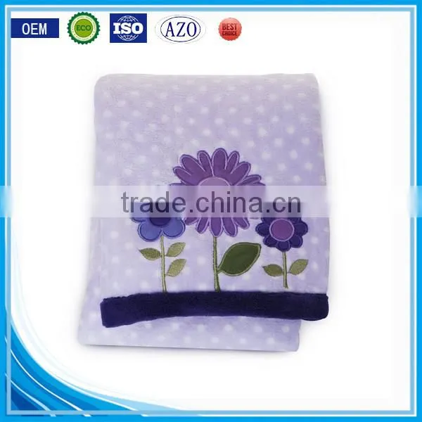 Trade Assurance Applique Velour Throw Custom Baby Swaddle Knitted Soft Cotton Blanket photo-2