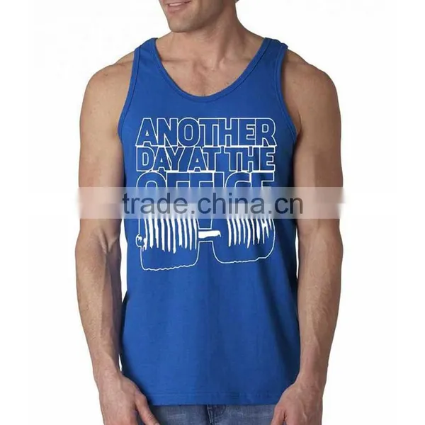 Custom Fashion Design Printed Wholesale Mens 100% Cotton Gym Tank Top photo-6