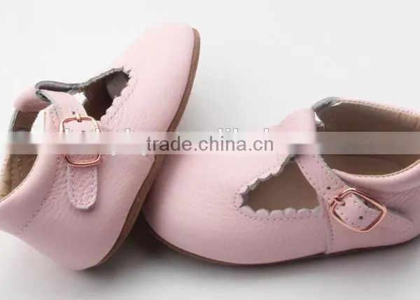 Skidproof Genuine Leather Popular T-bar Baby Leather Shoes Soft photo-5
