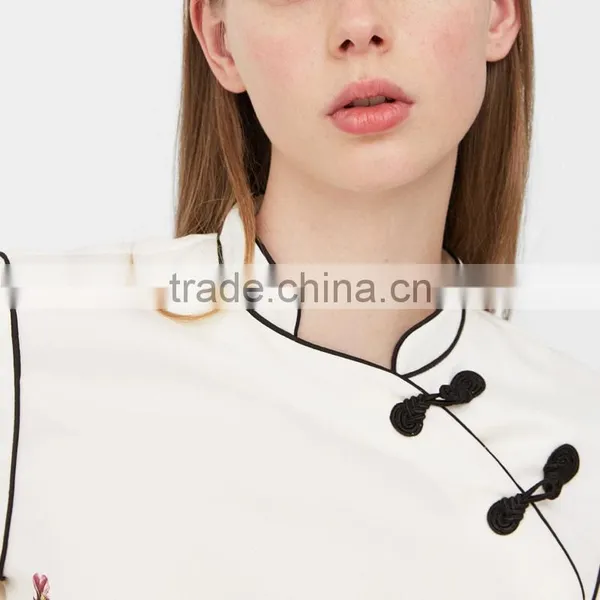 Mandarin Collar Vintage Clothing Oriental Long Sleeve Top for Women photo-4