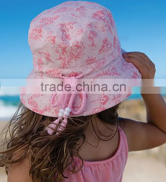 Hot Selling Girls Sunhat With Pink And Red Summer Sun Reversible Bucket Hat Girl Summer Hat Kids Wear A-NP-KC905-343 photo-2