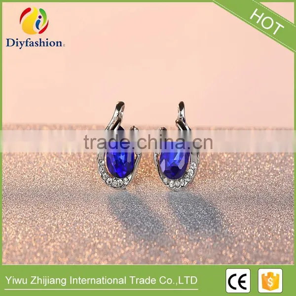 Latest Fashion Drop Shape Ladies Zircon Stone Stud Earrings photo-4