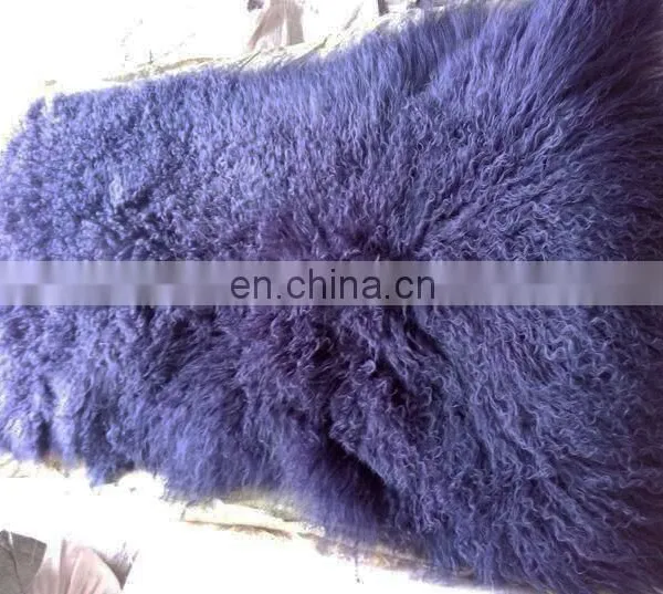Factory Wholesale Long Hair Tanned Real Mongolian Tibetan Lamb Fur Plate photo-4