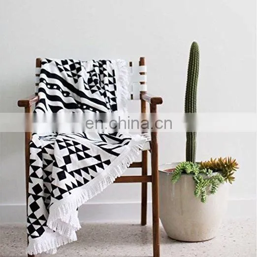 R0080 Round 'Roundie' Beach Towel Thick Terry Cotton With Tassels photo-2