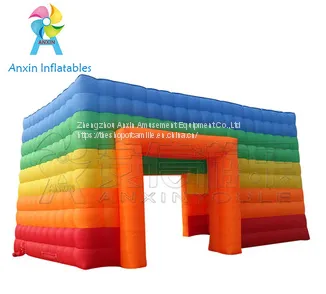 giant rainbow color rectangular inflatable tent for outdoor advertising events