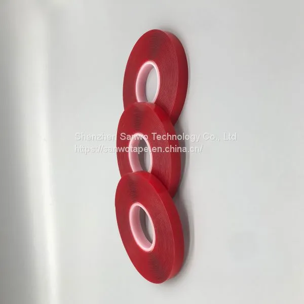 Transparent Non Marking Tape Waterproof Strong Double-sided Tape Red Film Acrylic Double-sided Tape