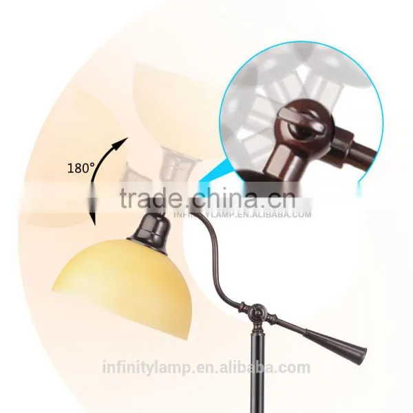 Popular Modern British Energy Saving Glass Shade Bulb Included Office Hotel Living Room Floor Lamp Light photo-3