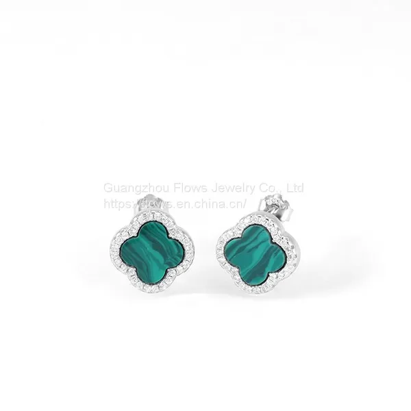 Серьги из 925 пробы серебра в форме четырехлистника для женщин