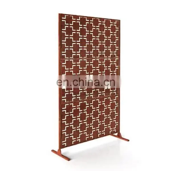 Laser Cut Decorative Outdoor Garden Privacy Custom Art Metal Screens Panels Corten Rusted Fdecorative Steel Garden Metal Screen