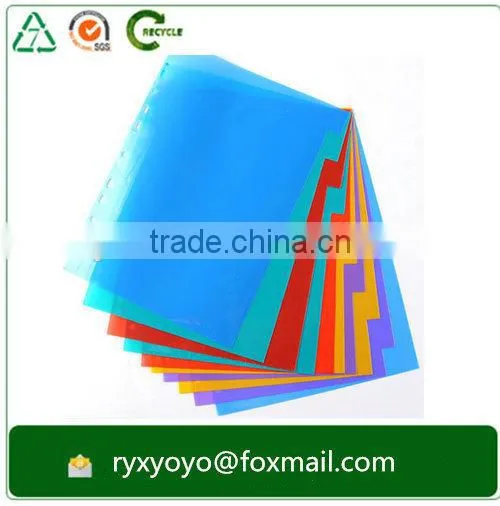 Office/school Statioanry a4 Size pp Plastic Colorful Index Card Divider With Tabs photo-2