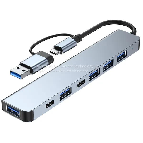 Cheap Price Aluminum 7 in 1 USB Hub USB 3.0*1+USB 2.0*4+USB-C*1+PD*1 USB Hub photo-4