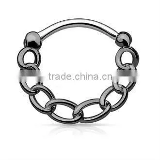 Chain 316L Surgical Steel Septum Clicker Nose Piercing Body Jewelry