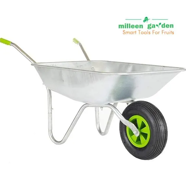 65L Heavy Duty Construction Trolley Wheelbarrow With Metal Tray Air Wheel photo-5
