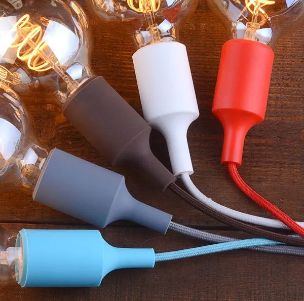 E27 lamp holder, colored silicone Pendant Light, Chandelier, Ceiling Lamp
