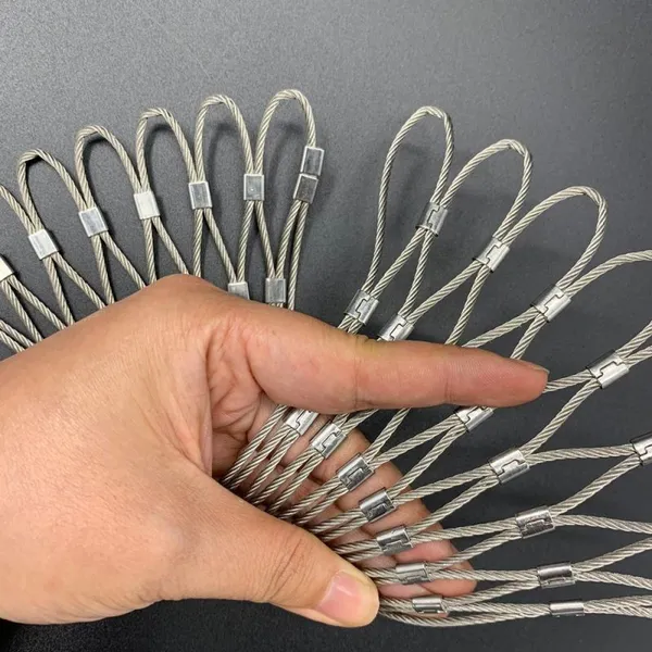 Wholesale Price for 50*92mm Diagonal Size Stainless Steel Wire Rope Ferrule Mesh for Safety Nets and Zoo photo-4