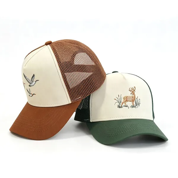 Custom 5 Panel Embroidery Cotton Mesh Animal Baseball Cap Trucker Cap Snapback Sports Adjustable Gorras Cap photo-4