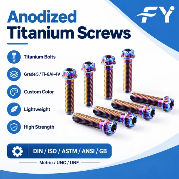Titanium Motorcycle Bolts & Set Screws, Anodized Blue Black Custom Colors