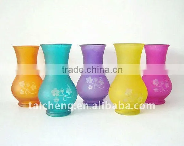 Colorful Glass Vase With Frosted SurfaceV1002