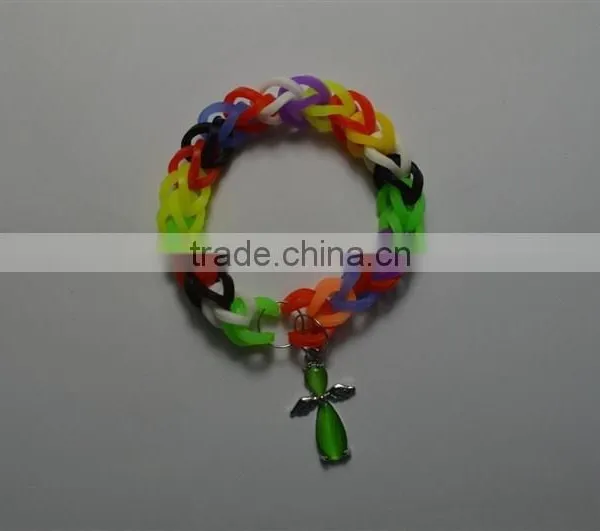 Beautiful Lady Silicone Rainbow Braid Wrist With Many Colors photo-3