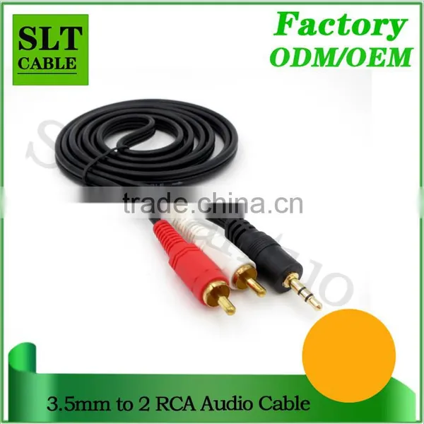 SLT 16ft 3.5mm to 2RCA Auxiliary Audio Cable With Gold Plated Connectors photo-4