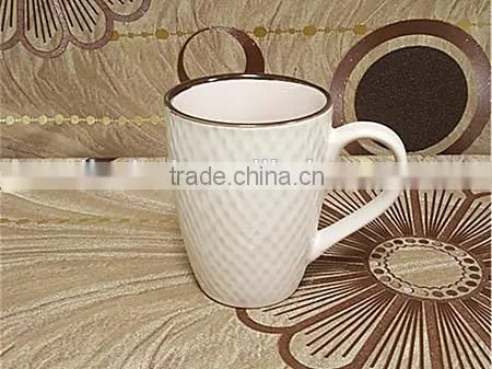 2016 Noverty Embossed 11 oz Solid Color Cheap Stoneware Tea Mug With Rim photo-4