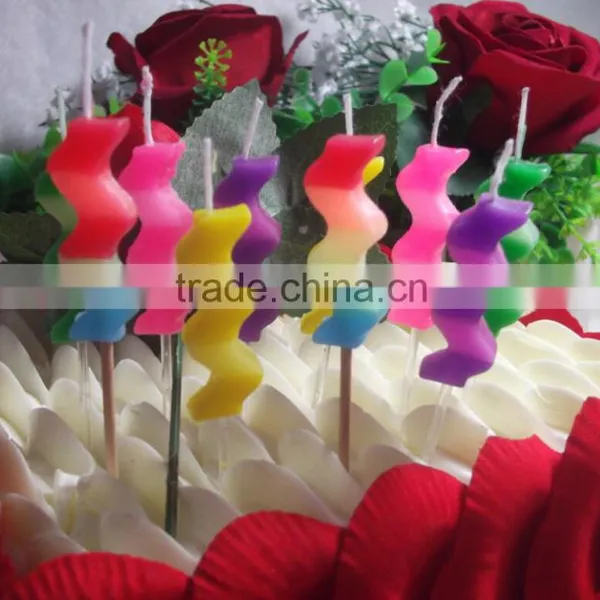 Colorful Rainbow Twisted Shaped Scented Birthday Candle