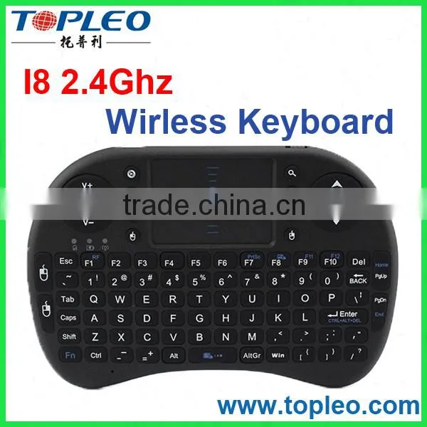 Hot Selling TOPLEO I8 Mini Wirless Keyboard Air Mouse for PC, Pad, Andriod TV Box, Google TV Box