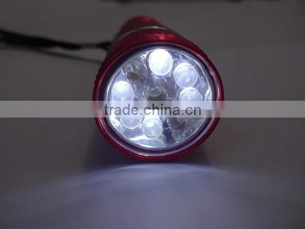 9 Led Flashlight Torch Aluminum Flashlight, Color Changing Led Torch Emergency Flashlight, Multi Color Led Flashlight Tri Color photo-3
