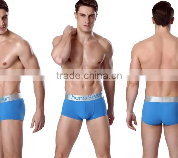 Wholesale OEM Manufaturer Men Pure Cotton Spandex Boxer Briefs The Big Silver Men's Underwear photo-2