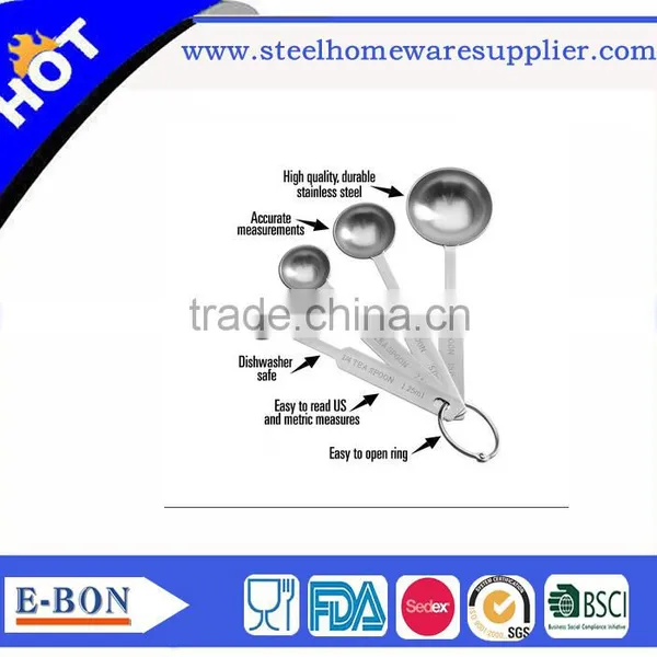 High Quality Household Stainless Steel 4pcs Measuring Spoons photo-6