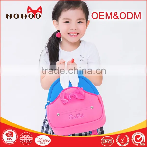 Kawaii Pink Rabbit Neoprene Waterproof Mini Kids School Bag Backpack Bags For Baby Girls photo-4