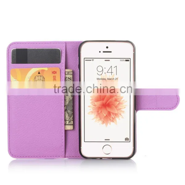 Mobile Phone Leather Case Flip Cover Wallet Leather Case For Iphone SE photo-2