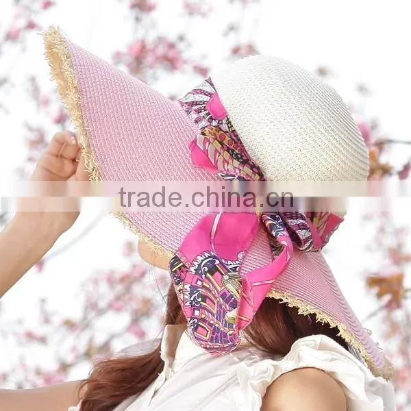 Wholesale Fashion Custom Natural Straw Hat Handmade Natural StrawHats for Lady photo-3