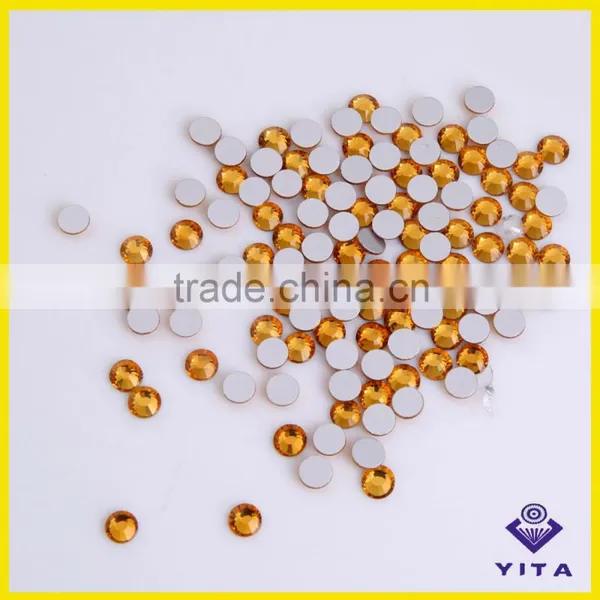 China High Quality Non Hot Fix Clear Gold Flatback Shiny Rhinestone Wholesale photo-3