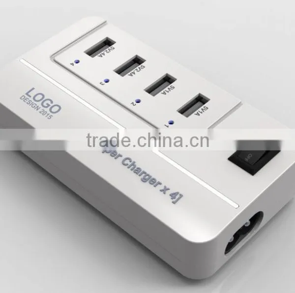 30W 5V6A 4 Ports High Speed Desktop for Smartphones, Tablets and Many Other Devices USB Wall Charger With Power IQ Technology photo-3