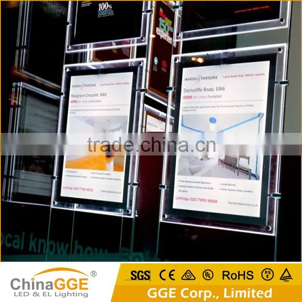 Double Sides Real Estate Agent Sign LED Window Display Magnetic Light Pockets Shadow Box LED Light Kit photo-3