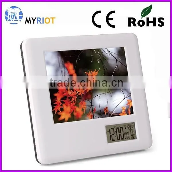 ABS Digital Photo Frame With Clock