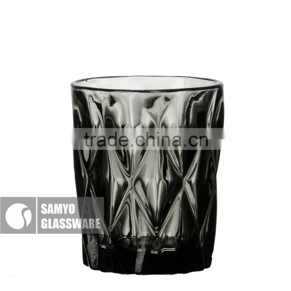 SAMYO Handcrafted Home Usage Pressed Glass Tumblers With Rhombus Pattern photo-3
