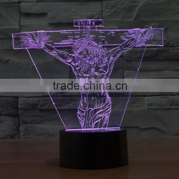 3D Optical Night Light Juses 7 RGB Light Colors 10 LEDs AA Battery or DC 5V Mixed Lot photo-3
