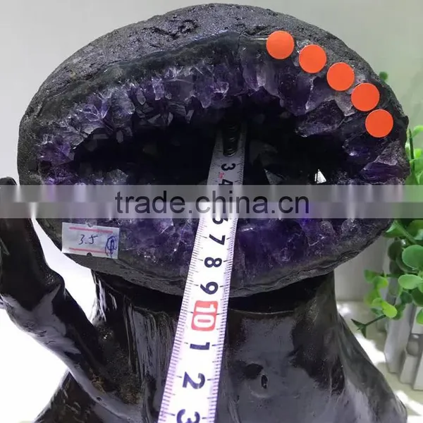 3.5kg Natural Brazil Dark Purple Amethyst Geodes for Decoration photo-5