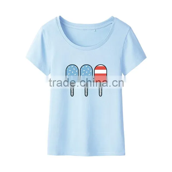 Manufacturer China Custom Women's Clothing Cotton Loose Bluk Custom t Shirt Printing for Sale photo-3