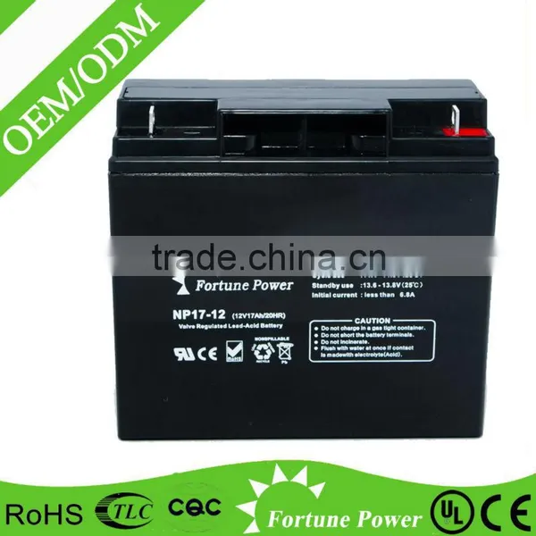 Sealed Lead Acid Battery 12v 17ah Rechargeable Battery for UPS