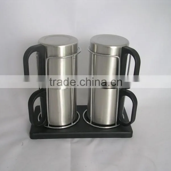Four Piece 220ml Cup Set Eco-friendly FDA LFGB Double Layer Stainless Steel Coffee Mug Cup Tumbler