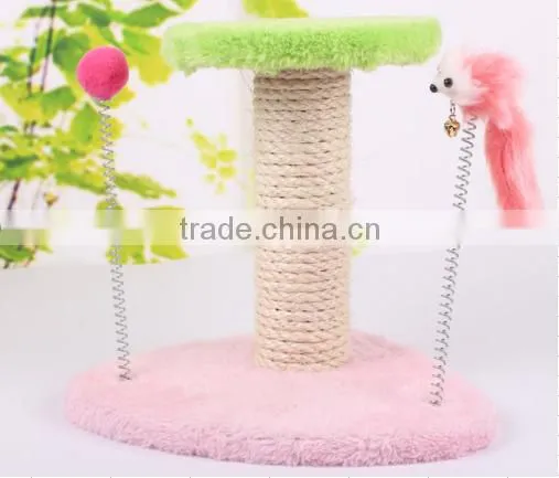 Aimigou Sisal Mouse Cat Toys With Spring and Round Bottom photo-2