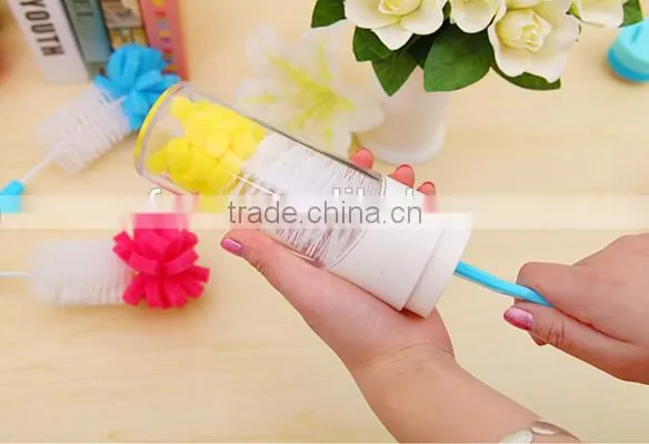 Good Design Long Handle Glass Bottle Cup Cleaning Brush With Sponge Head photo-4